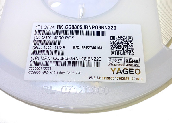 § C 22 pf 0805 5% 50v NP0
