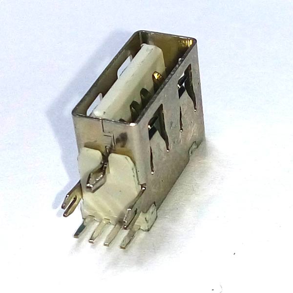 Разъём USB тип A угловой вертикальный на плату, короткий